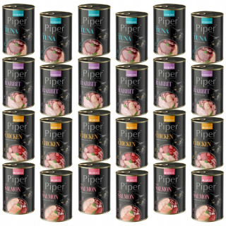 PIPER Dolina Noteci mokré krmivo pre mačky, mix príchutí, 24 x 400 g, bez obilnín